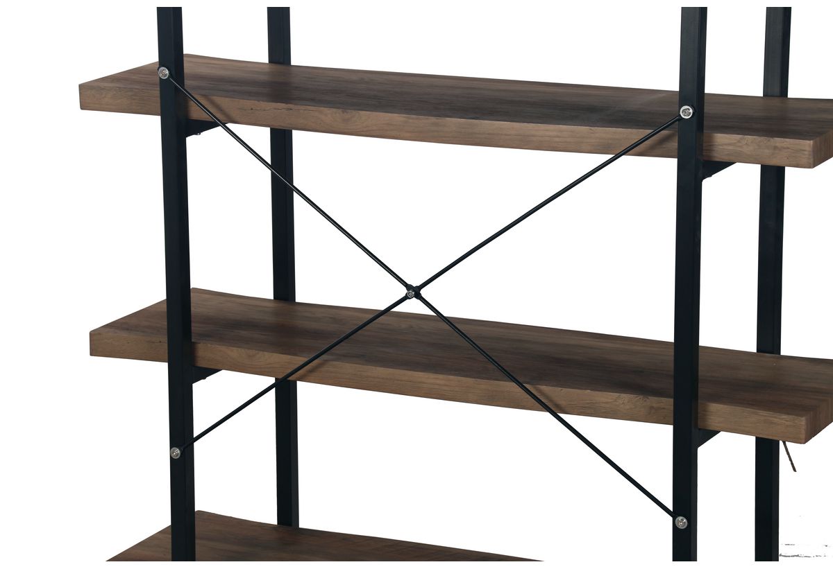 Απεικονίζεται ο σταυρωτός μεταλλικός σύνδεσμος στο πίσω μέρος της βιβλιοθήκης.